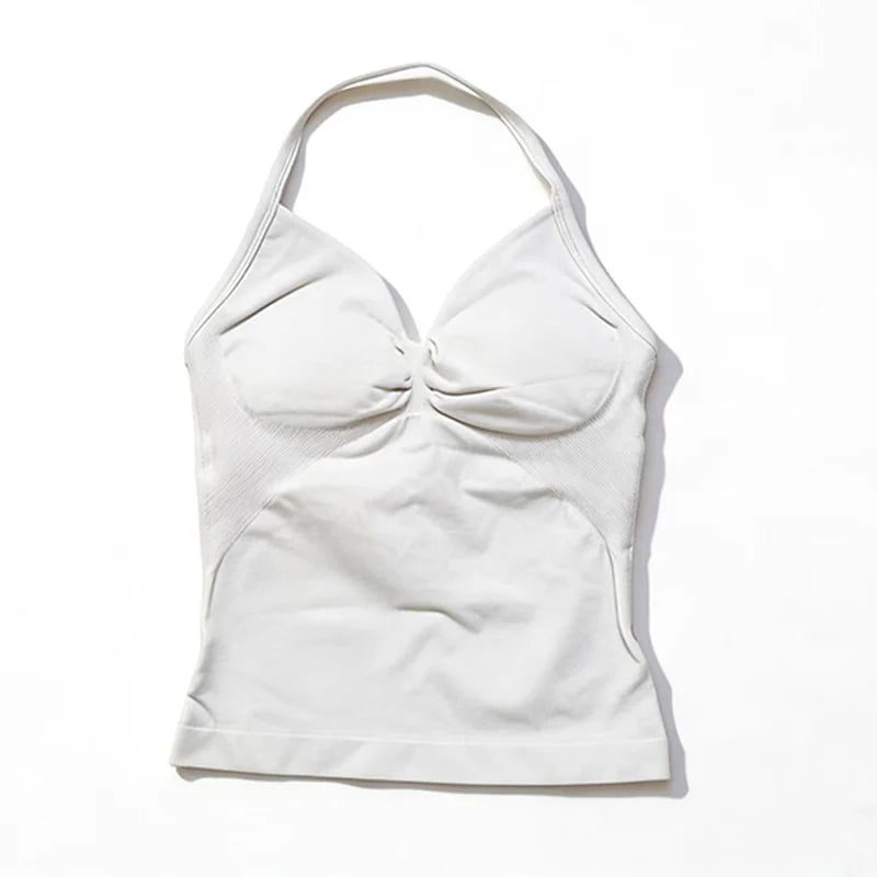 Gym Schöner offener Rücken BH Laufen Training Impact Neckholder Longline Trägertop Sport Yoga Weste Damen Fitness Tank Top
