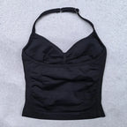 Verstellbares Sport-Neckholder-Oberteil Damen Rückenloses Gym-Top mit integriertem BH Yoga-Kleidung Ärmellose Shirts Workout-Outfits Tanktop