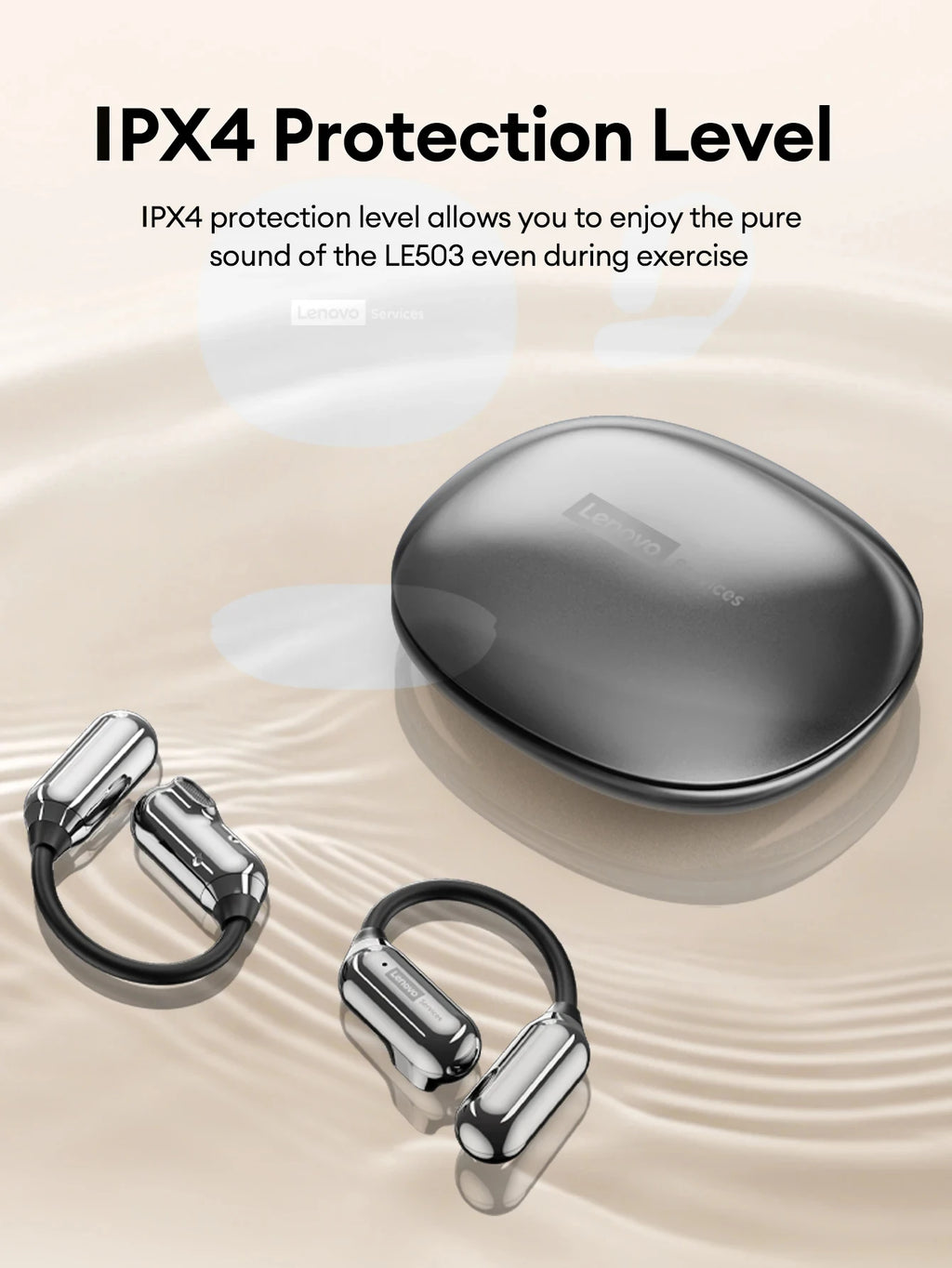 Lenovo LE503 OWS Kabellose Ohrhörer Bluetooth V6.0 Open-Ear Kopfhörer ENC Geräuschunterdrückung Earbuds Wasserdicht Lange Akkulaufzeit