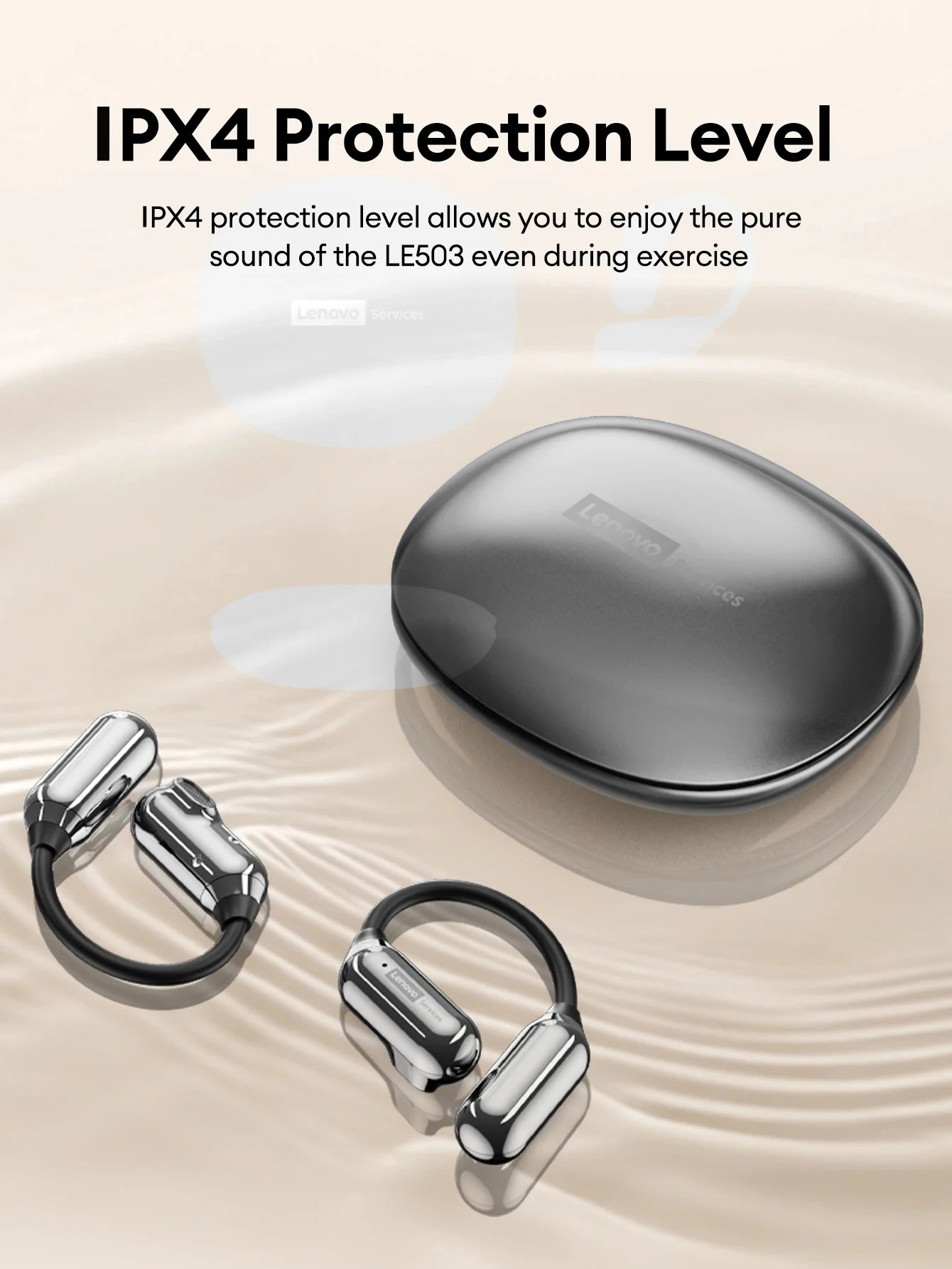 Lenovo LE503 OWS Kabellose Ohrhörer Bluetooth V6.0 Open-Ear Kopfhörer ENC Geräuschunterdrückung Earbuds Wasserdicht Lange Akkulaufzeit