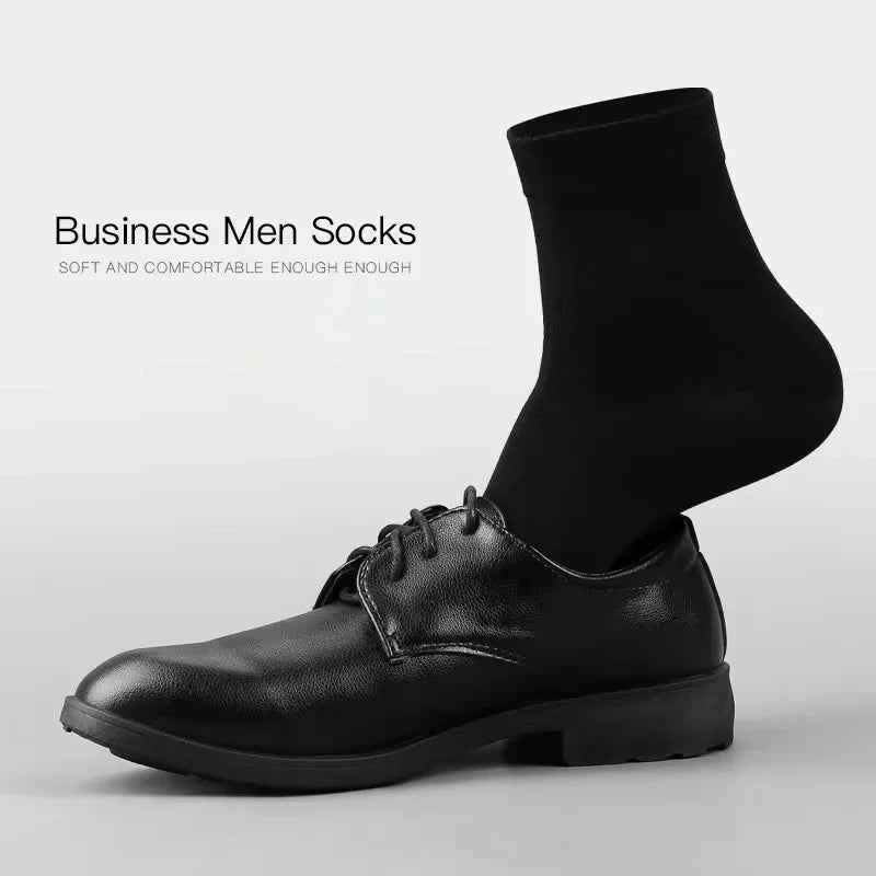 20Pcs/Lot Men's Pure Cotton Socks Plus Size Solid Color Casual Office Business Long Socks Breathable Soft Men's Socks EU39-48 Secondary image