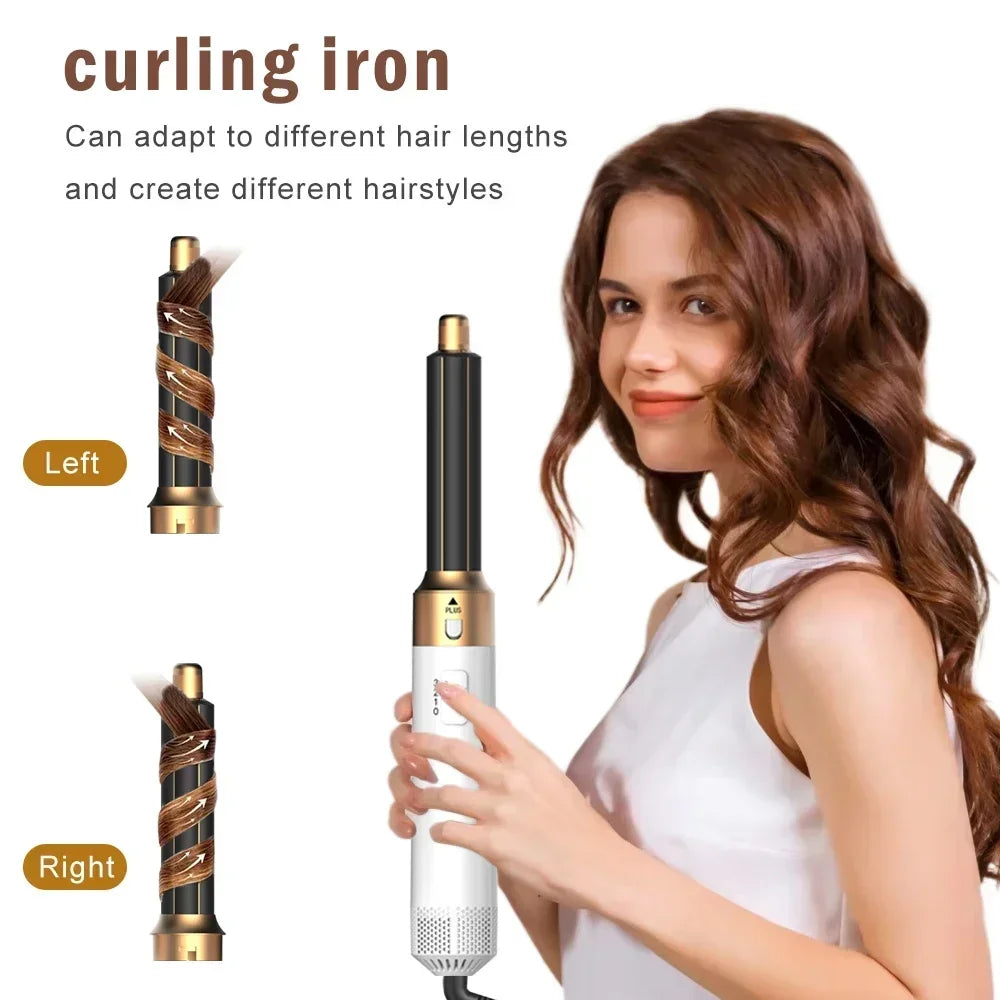 6-in-1 Haartrocknerbürste Heißkamm-Set Professioneller Lockenstab Haarglätter Styling-Tool Luft-Styling Haartrockner Haushaltsgerät