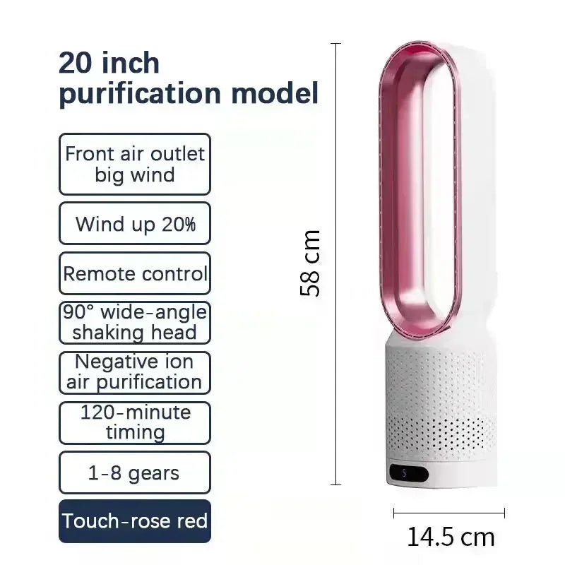2026 Ultra-leiser rotorloser Ventilator Luftreinigungs- und Zirkulations-Turmventilator für Schlafsaal, Schreibtisch, Boden, Schlafzimmer