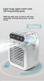 Mini USB Schreibtischventilator, tragbar, leise, kühler Klimaanlage für Schlafzimmer und Zuhause mit Befeuchtungs-Sprühfunktion, Tischventilator