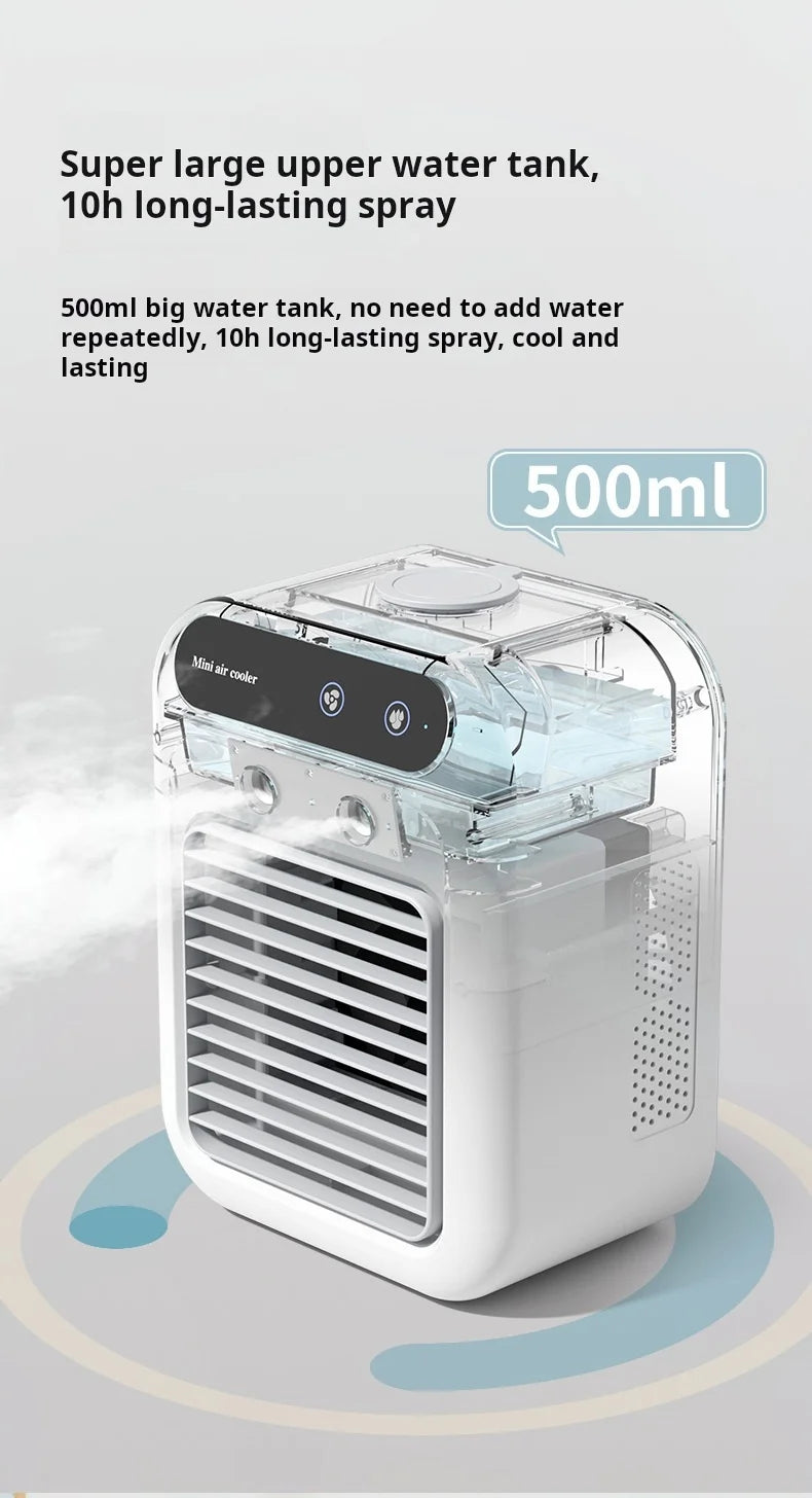 Mini USB Schreibtischventilator, tragbar, leise, kühler Klimaanlage für Schlafzimmer und Zuhause mit Befeuchtungs-Sprühfunktion, Tischventilator