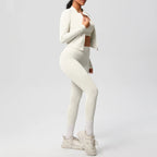 3-teiliges Sportbekleidung Yoga-Set Gym Sport-BH Reißverschlussjacke Leggings Kleidung Sportbekleidung Yoga-Anzüge für Damen Fitness-Set Trainingsanzug