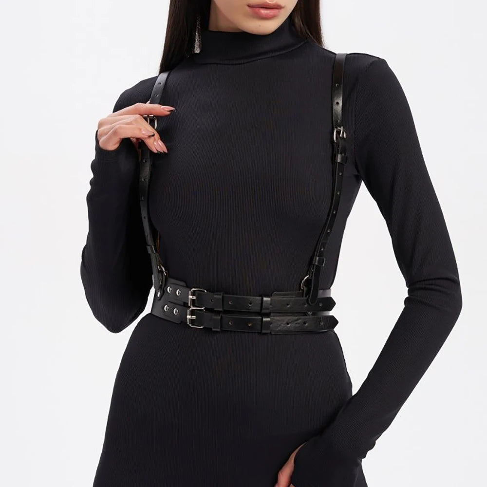 Fashion Leather Harness Belts for Women Adjustable Harness Corst Waist corset belt Suspenders Harness Punk Clothing Accessories Hauptbild