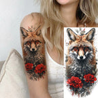 1 Blatt einzigartige Aquarell-Löwe-Tiger-Tier-Temporäre Tattoos langanhaltend wasserdicht Fuchs Eule gefälschter Tattoo-Aufkleber Körperkunst Tattoo