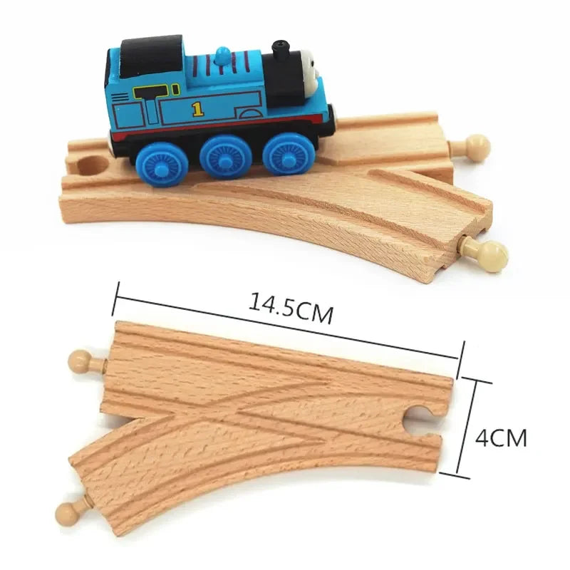 Hölzerne Eisenbahn-Schienen-Montagespielzeuge Für Alle Thomas Züge Auto-Brückenpfeiler Ampel Buche Hölzerne Eisenbahn Kinder Kreatives Spielzeug