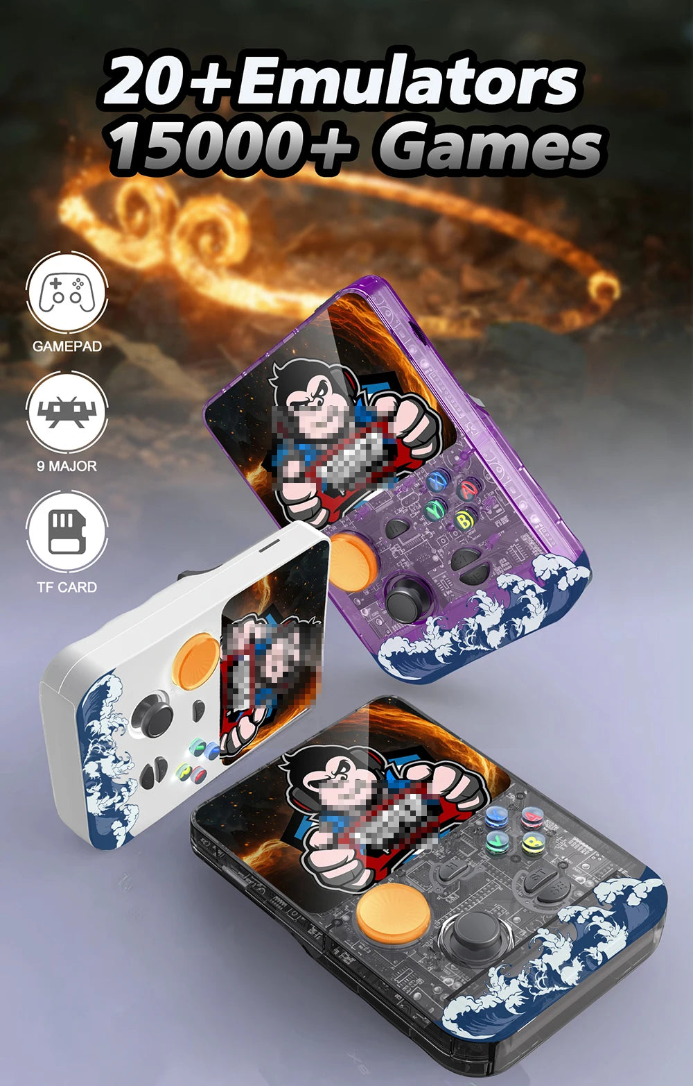 Neueste Handheld-Spielkonsole mit 3,5-Zoll-IPS-HD-Bildschirm und 3D-Smooth-Joystick, großem Speicher und Unterstützung für TF-Speicherkarte R36S Plus