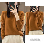 100 % Merinowolle Pullover Damen O-Ausschnitt Kaschmir Strickwaren Female Pullover Herbst Winter Freizeit Oberteile Einfarbig Weiche Kleidung