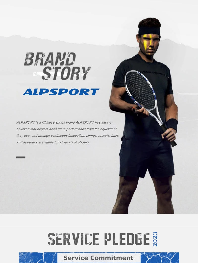 ALPSPORT Carbonfaser Tennisschläger T800 18K – Profi-Qualität mit Tasche & Band, leichter Trainingsschläger für Erwachsene, Herren & Damen