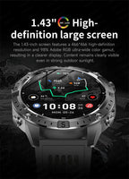 2026New Military T-Rex3 GPS Map Navigation Smart Watch 2GB RAM 1.43-inch AMOLED Screen 30M Waterproof Call Sports Smartwatch Men