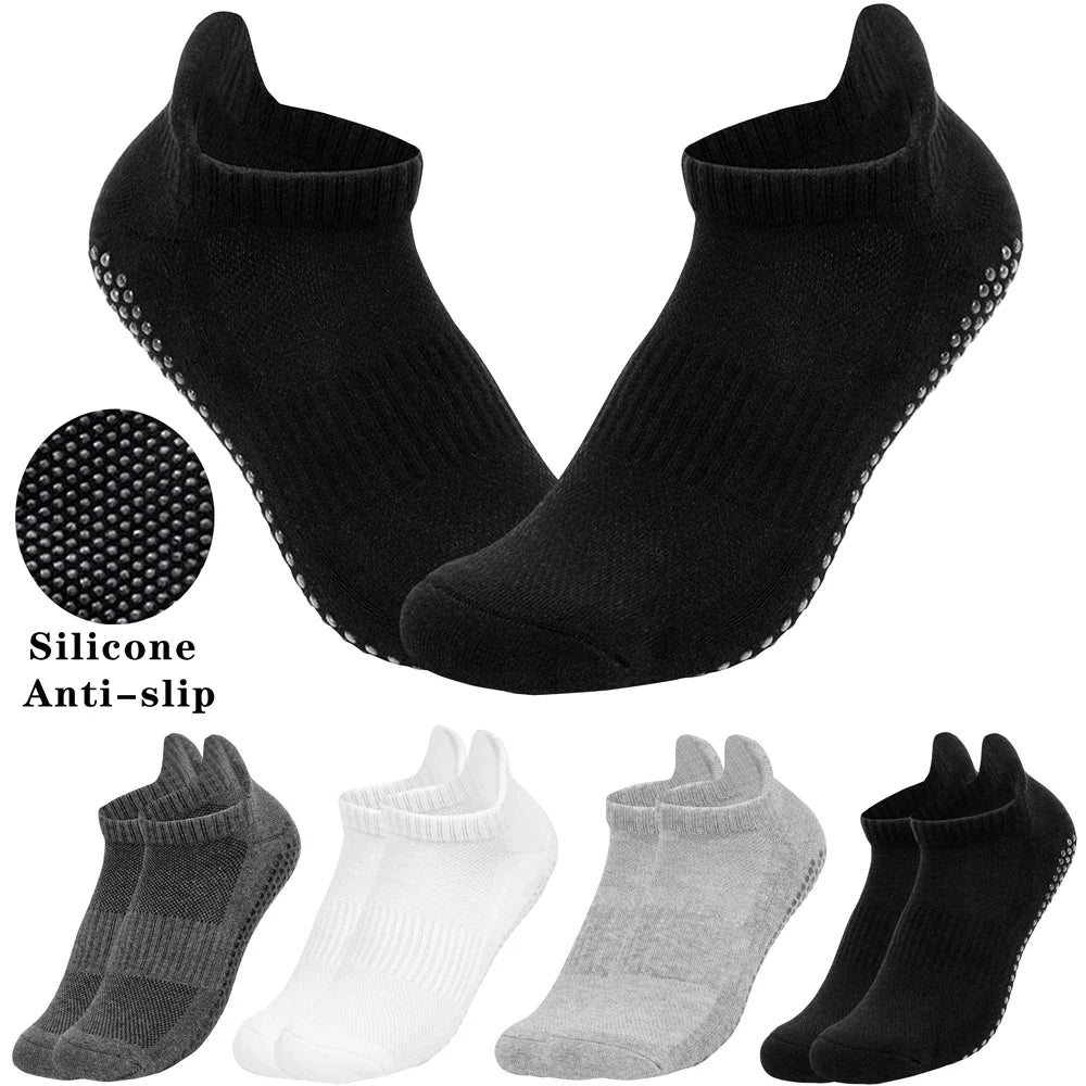 1 PAAR Solide Baumwolle Verdickter Frotteeboden Damen Sport Rutschfeste Yoga Socken Hohe Qualität Atmungsaktive Herren Anti-Rutsch Bodensocken
