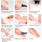 24-teiliges Set 20ml Poly Nail Extension Gel Kit Mini-UV-Lampe Versiegelung mit Basislack Überlack Professionelles Poly-UV-Nagelgel-Kit Starter-Kit