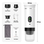 DENOKIN Tragbare Espresso-Kaffeemaschine mit Digitalanzeige, 3-in-1 Kapsel-Kaffeemaschine für Auto & Zuhause, Camping-Kaffeemaschine