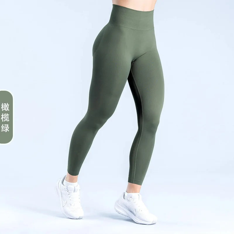 Damen High Waist Nahtlose Yoga Leggings Bauchkontrolle Po-Lifting Workout Hose Weiche Athletic Leggings für Fitnessstudio Fitness Laufen