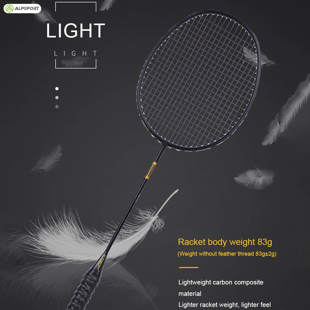 ALP ZJ2.0 Pro 4U 85g 100% Carbonfaser + Titanlegierung Badmintonschläger Ultraleichte Sportausrüstung Schläger Badmintontraining