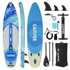 Aufblasbares Stand-Up Paddleboard Komplettset mit verstellbarem Paddel/Handpumpe für Wassersport und Surfen im Freien