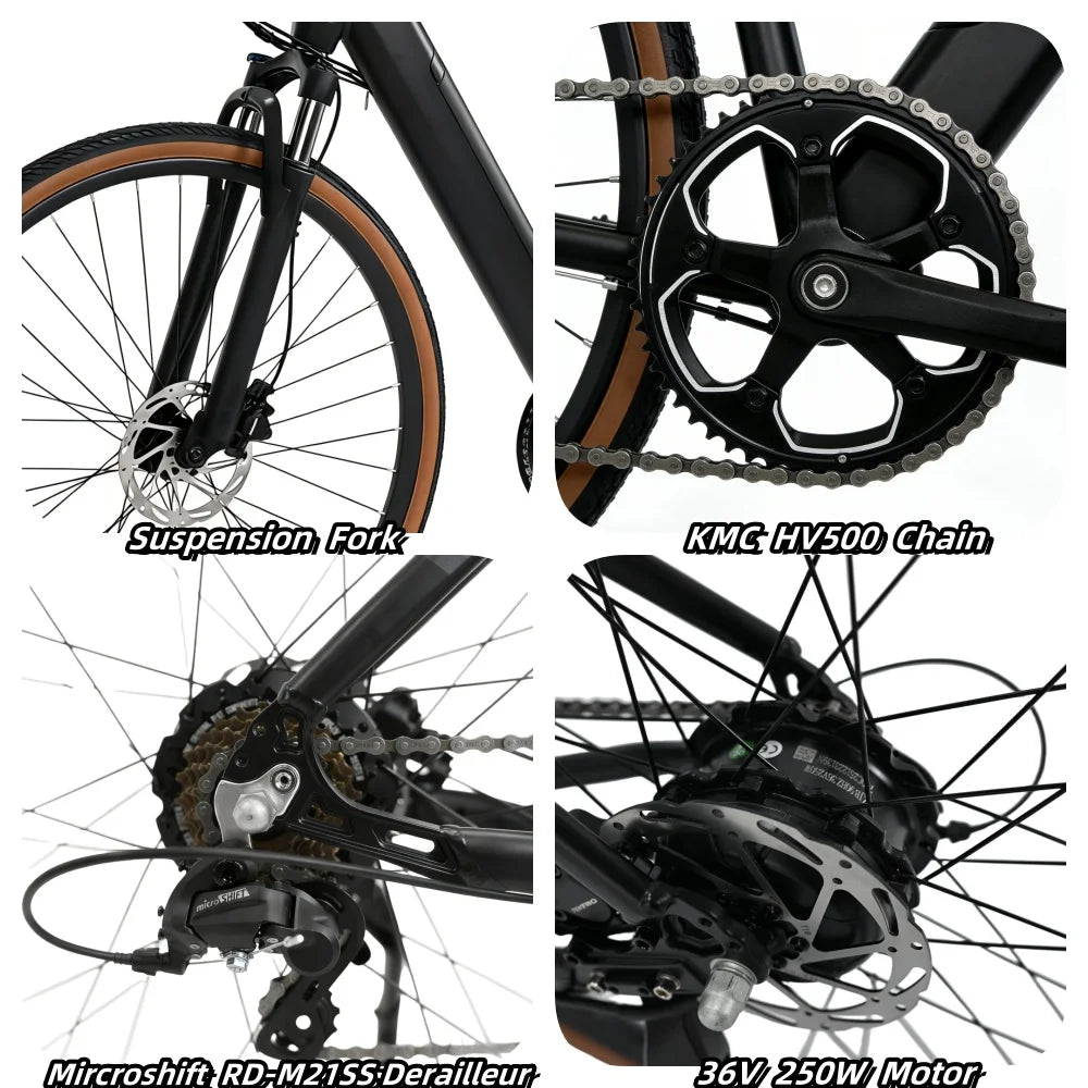 YANGOR 250W E-Bike, 28" Ultraleichter Rahmen, große Reichweite, Stadt- & Rennrad, geeignet für Damen und Herren E-Bike CE EU