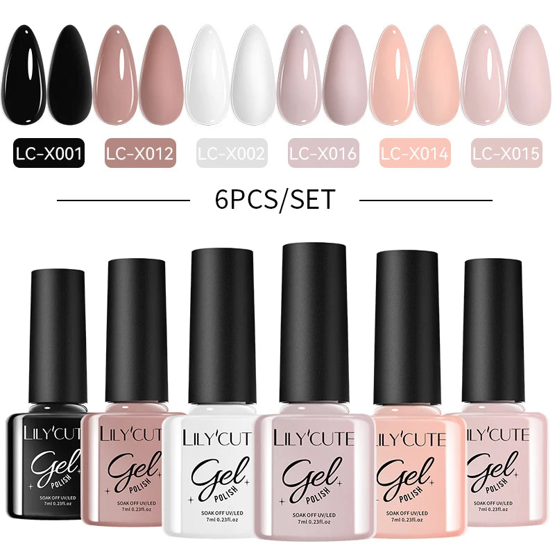 LILYCUTE Nagelgel-Politur-Set, Rosa Grün, Frühling, DIY-Nagelkunst-Design, lang anhaltend, Soak Off UV Gel, Maniküre, Malgel, Vernis-Kit