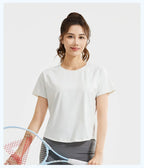 STOUREG Damen Lockeres Mesh Sport T-Shirt Schnell Trocknend Kurzarm Yoga T-Shirt Pilates Laufen Sport Fitness Kurzarm