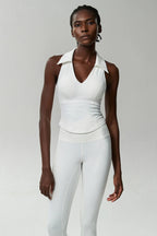 Ärmelloses Fitness-Yoga-Shirt Damen Sommer Slim Fit V-Ausschnitt Gym Lauftop Atmungsaktive Schnelltrocknende Sportbekleidung Workout Kleidung