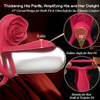 Rosen-Penisring Vibrator für Frauen G-Punkt Klitoris-Stimulation Männer Ejakulationsverzögerung Silikon-Hodenring Sexspielzeug für Paare