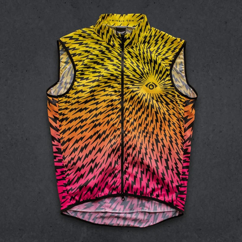 Twin Six Fahrradweste Herren Ärmellos Winddicht Wasserdicht Bekleidung Ropa Ciclismo Top Rennrad Uniform Leichtgewicht Fahrrad Trikot
