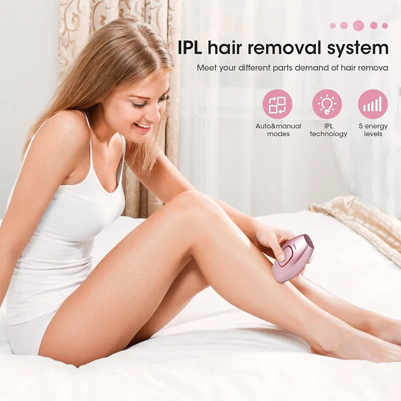 Laser-Epilierer IPL Haarentfernung Laser-Epilierer für Frauen 500.000 Lichtimpulse Epiliergerät Dauerhafte Schmerzlose Haarentfernung