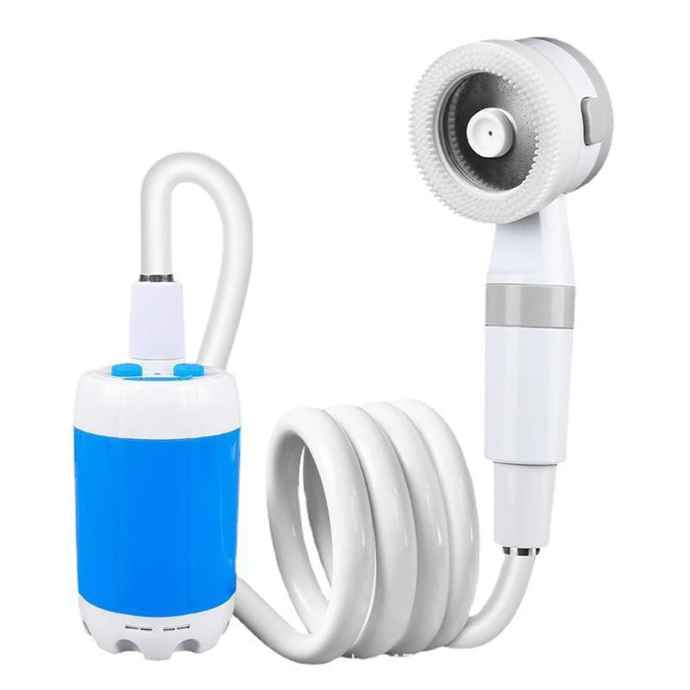 Tragbare Campingdusche mit Digitalanzeige 4000mAh Verbesserte wiederaufladbare elektrische Duschpumpe Camping Strand Wohnheim