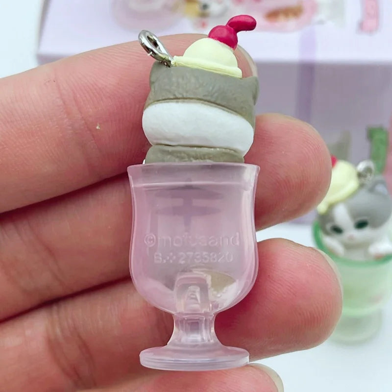 Auf Lager, neu: Mofusand Katze Pudding Kaltgetränk Anhänger Minifiguren Blind Box Anime Figuren Ornamente Puppen Geburtstags- und Weihnachtsgeschenke Spielzeug