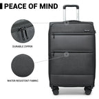 Britisches Traveller Frachtkoffer 53.5x40x21cm Leichtgewicht Handgepäck 4 Rollen TSA Schloss Weichgepäck Stoff