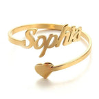Personalisierter, individueller Liebesnamensring, modische Paarringe zum Valentinstag, Freundinnen-Geschenk, Herz-Ehering, Damenschmuck