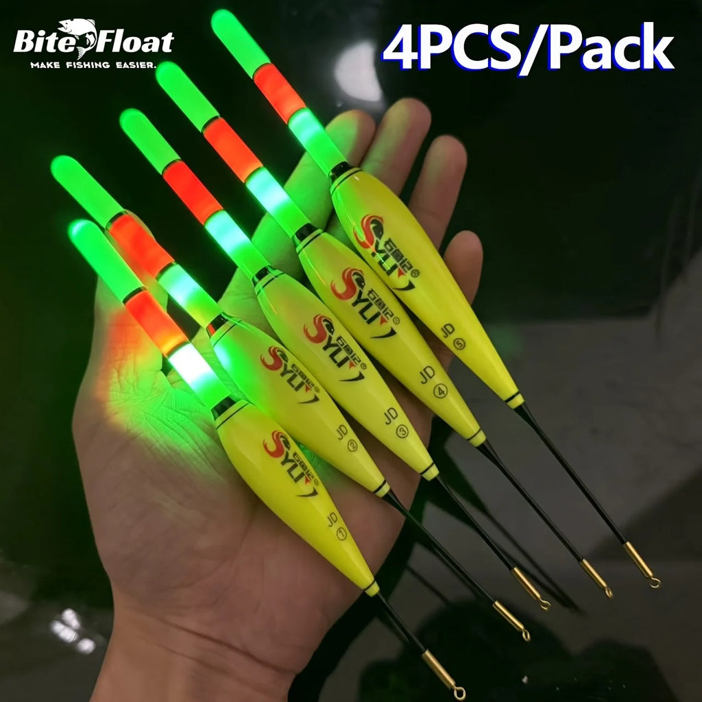 4PCS Angeln Nachtpose Elektronische Leuchtende Fette Sichtbarkeit Europäische Karpfenangelset Leuchtpose (Ohne Batterie)