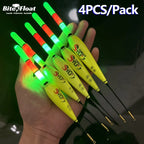 4PCS Angeln Nachtpose Elektronische Leuchtende Fette Sichtbarkeit Europäische Karpfenangelset Leuchtpose (Ohne Batterie)