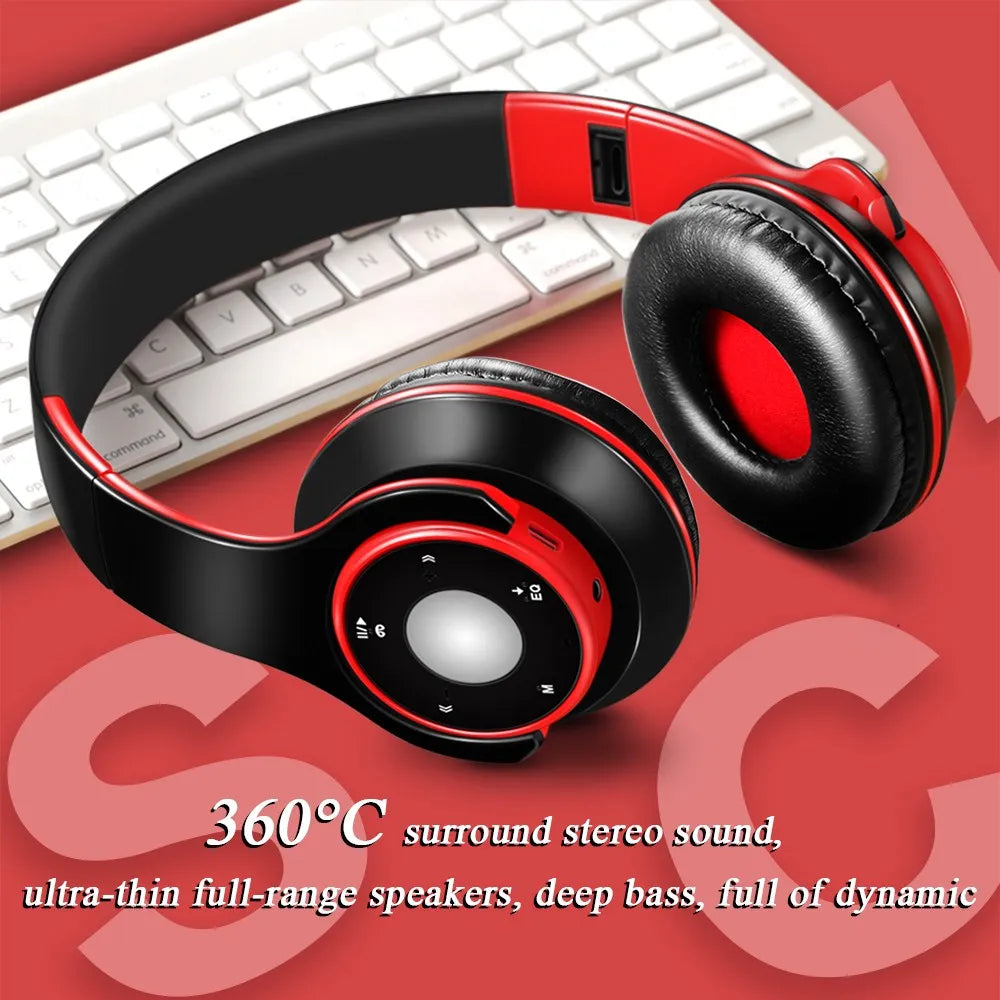 Bunter Stereo-Audio-MP3-Bluetooth-Kopfhörer, kabellos, mit SD-Kartenunterstützung und Mikrofon, 20 Stunden Wiedergabe Hauptbild