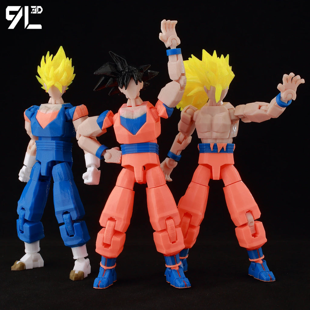 9L3D Gedruckte Dragon Ball Son Goku Vegeta Beerus Frieza Anime Lucky13 Dummy13 Titan13 Actionfiguren Mehrgelenkige Bewegliche Spielzeuge