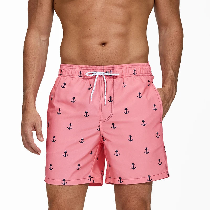 DATIFER Herren Sport-Badeshorts im neuen Stil Polyester-Druck Fitness-Badehose Surfen Badehose Badebekleidung