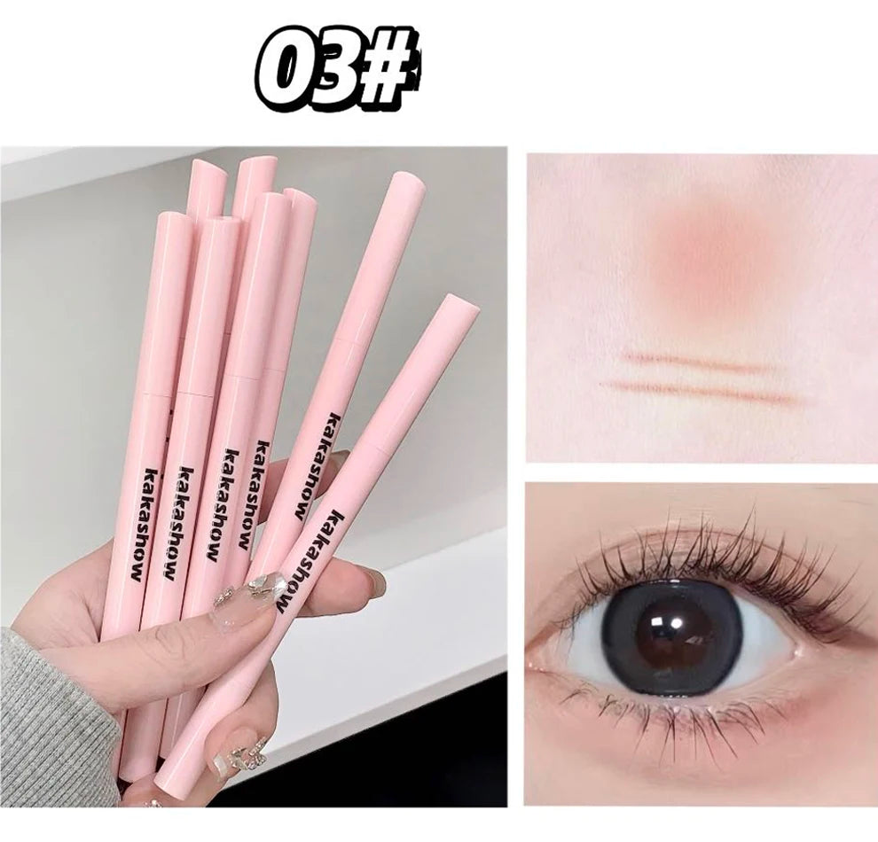 Doppelseitiger Lying Silkworm Eyeliner Pencil Diamond Glitter Matt Aegyosal Pen Aufhellende Creme-Lidschatten-Highlighter-Augen-Make-up