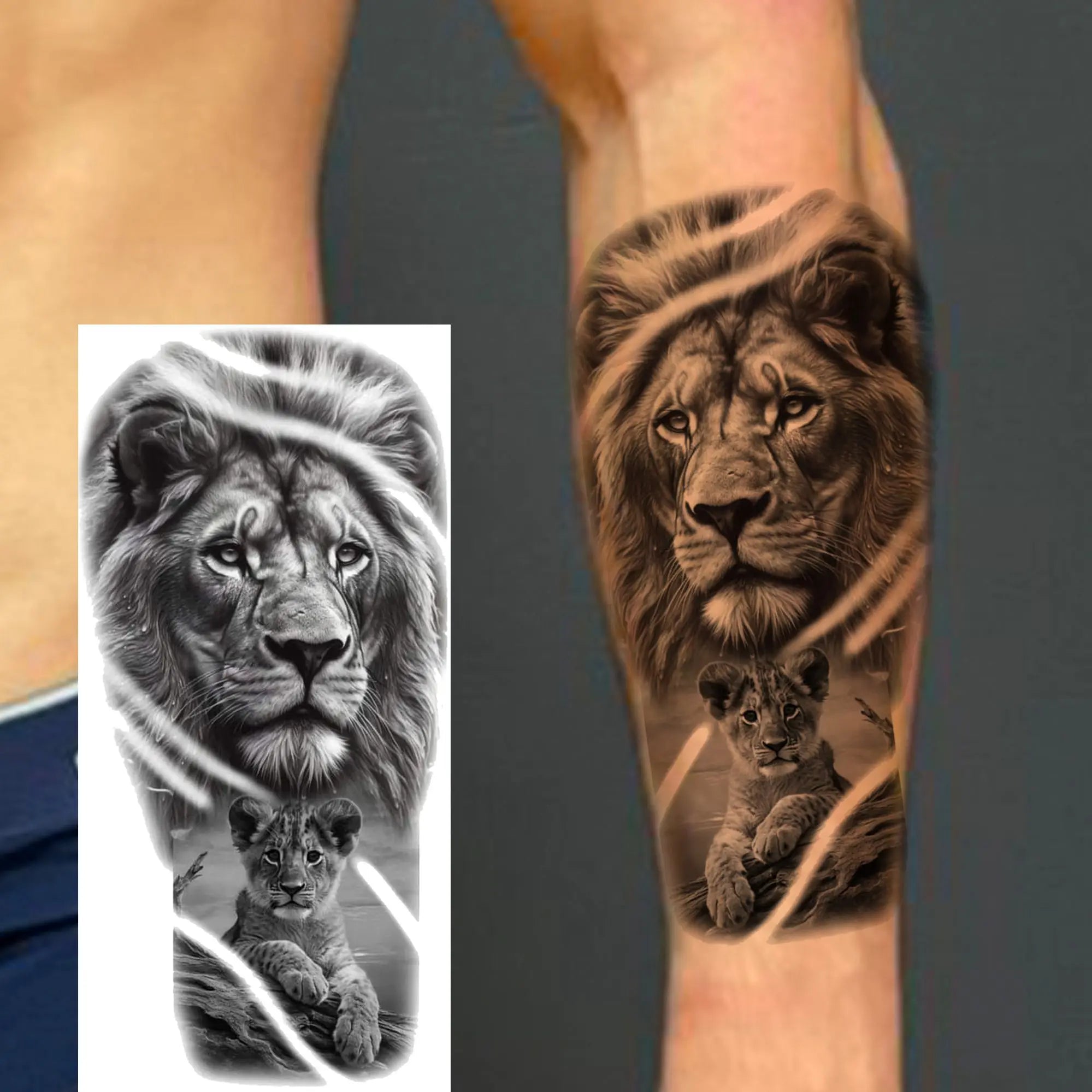 1 Blatt Kobra Schlange Drache Skorpion Temporäre Tattoos für Männer Frauen Wasserdicht Langlebig Löwe Tiger Wolf Fake Tattoo Aufkleber