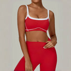 2PCS Damen Yoga-Set Hohe Taille Peach Hip Herausnehmbare Polsterung Sport-BH Hose Fitnessanzug Laufen Workout Gym Leggings Yoga-Set