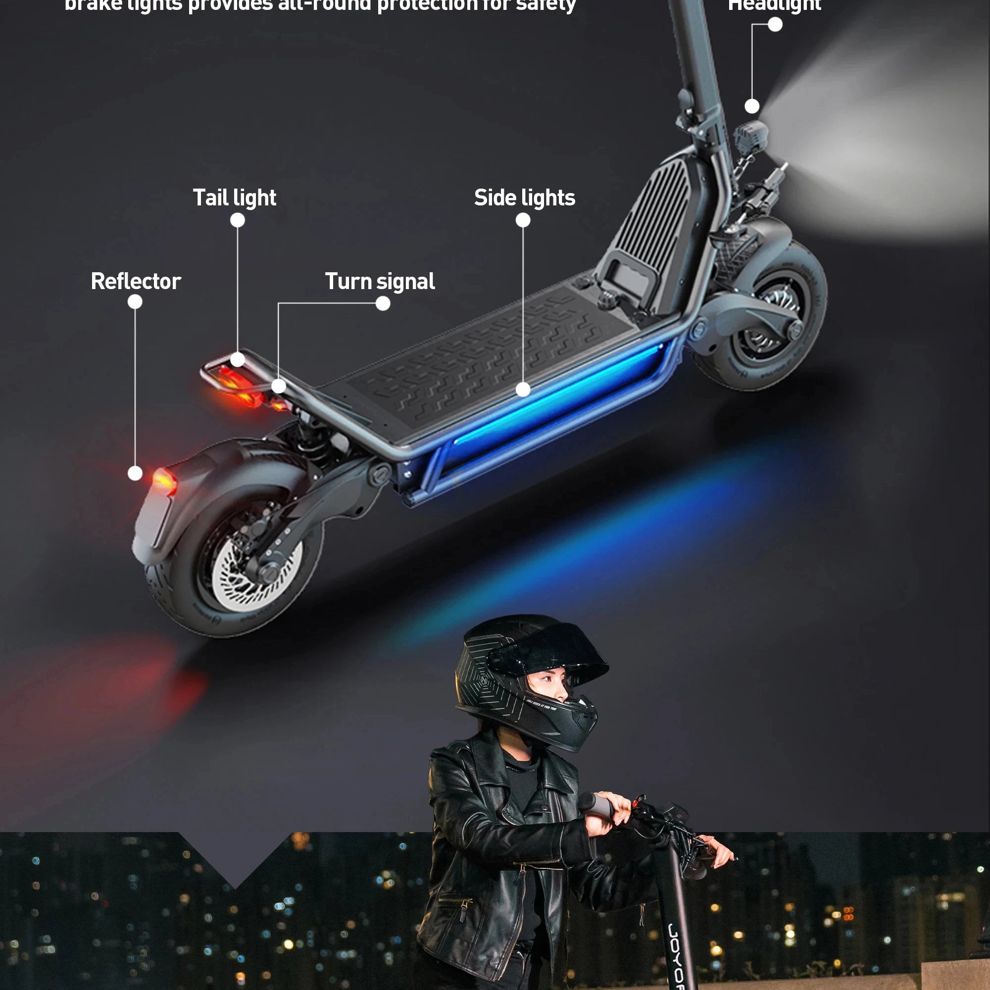 JOYOR E6-S Erwachsenen-Elektroroller 3200W Motor 60V31.5AH Akku Offroad-EScooter NFC-Entsperrung Hydraulische Bremse Klappbarer E-Scooter