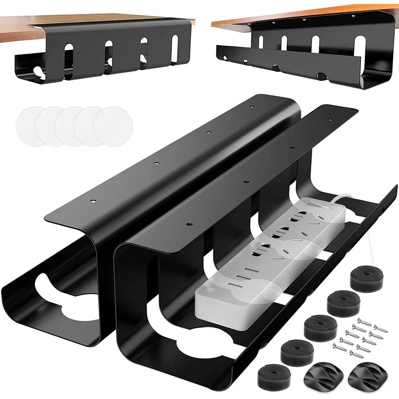 Under Desk Cable Management Tray No Drill Steel Desk Cable Management Tray with Wire Organizer and Desk Cord Organizer Hauptbild