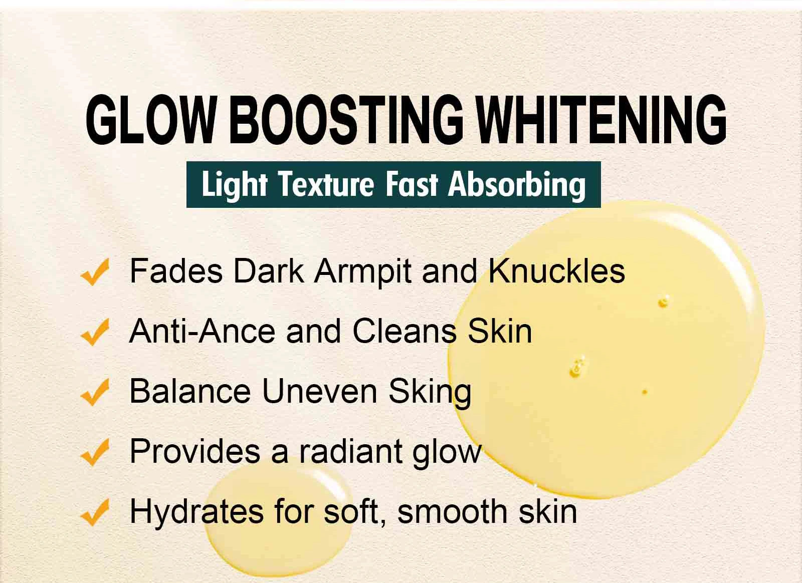 WK JALY Kurkuma Glow Essential Körperöl, feuchtigkeitsspendend, aufhellend, hellt dunkle Achseln und Fingerknöchel auf, gegen Akne, gleicht ungleichmäßige Haut aus