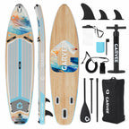 Aufblasbares Stand-Up Paddleboard Komplettset mit verstellbarem Paddel/Handpumpe für Wassersport und Surfen im Freien
