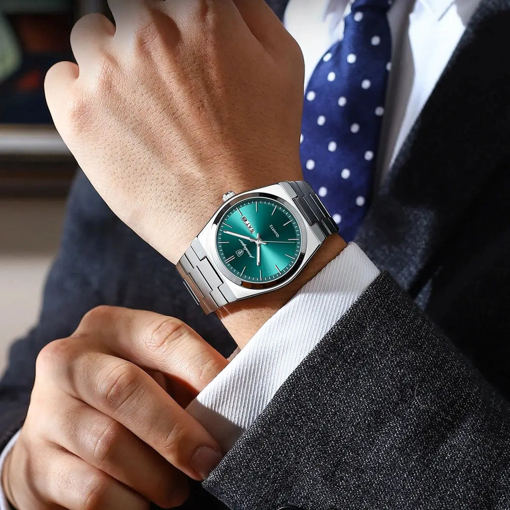 POEDAGAR Luxus Herrenuhren Wasserdicht Leuchtende Datumsanzeige Wochentag Herrenuhr Edelstahl Casual Mode Quarz Herren Armbanduhr Reloj
