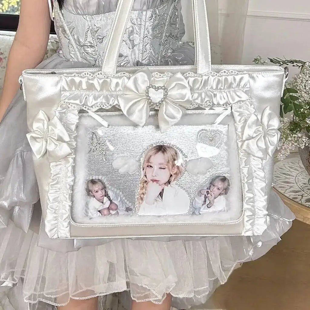 Neue Y2K Süße Japanische Ita Bag Lolita Mädchen Transparente Umhängetasche Große Kapazität Umhängetasche Lässige Tasche DIY Display Handtaschen