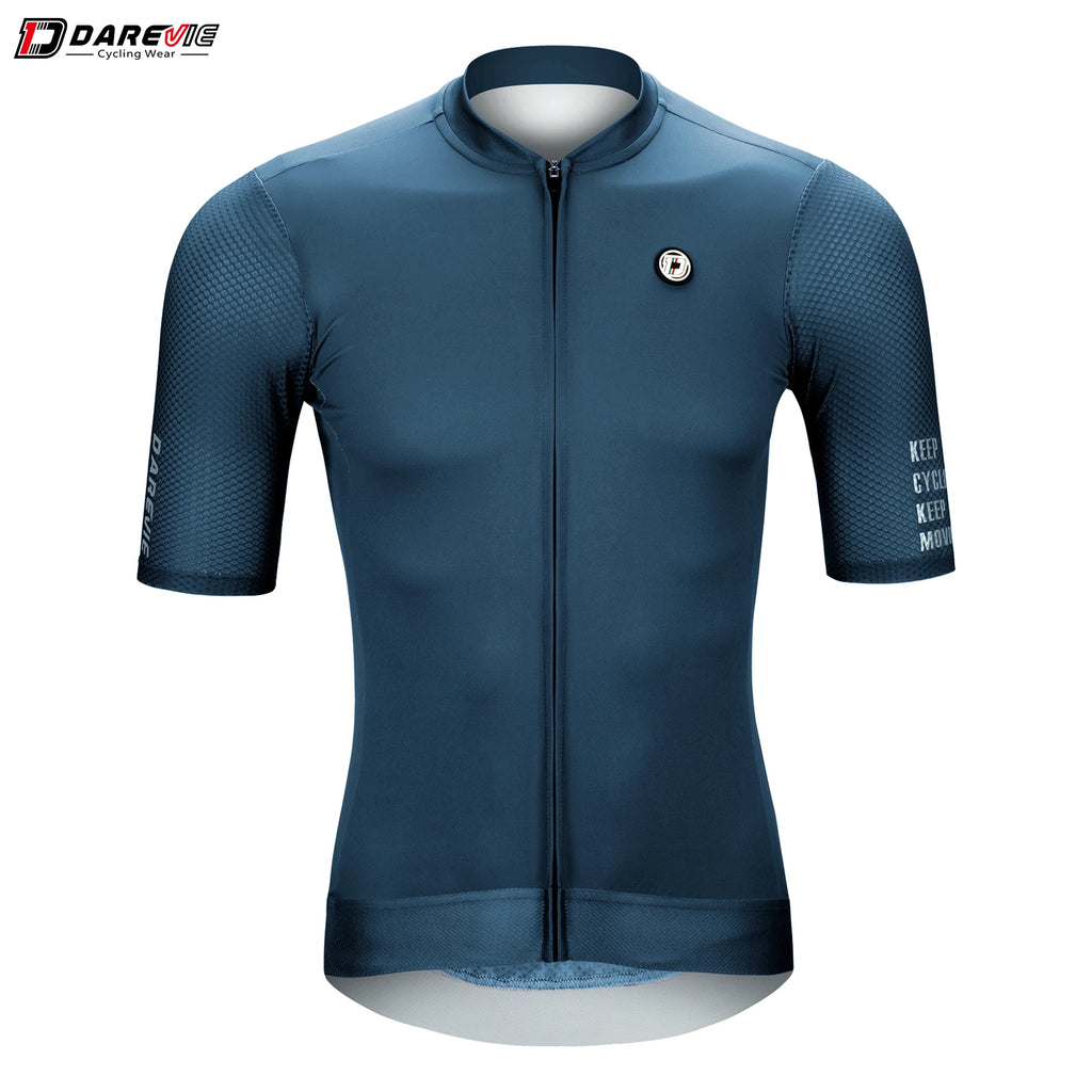 DAREVIE Radtrikot SPF 50 UV-Schutz Trainingsniveau Slim Fit Kleine Größe Herren Damen Mann Fahrradtrikot Radsport-Trikot