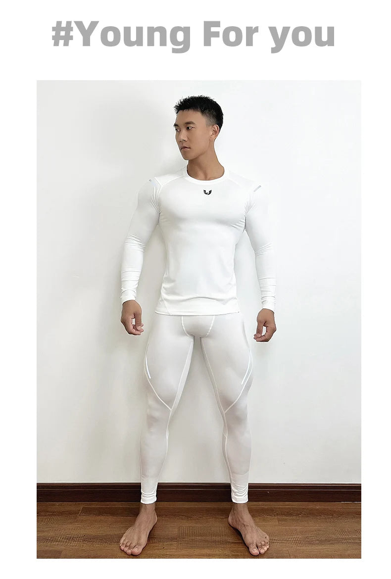 Herren Eng Anliegende Kompressionshose Schnell Trocknende Sportbekleidung Lauftights Herren Leggings Fitness Training Sexy Sport Gym Leggings